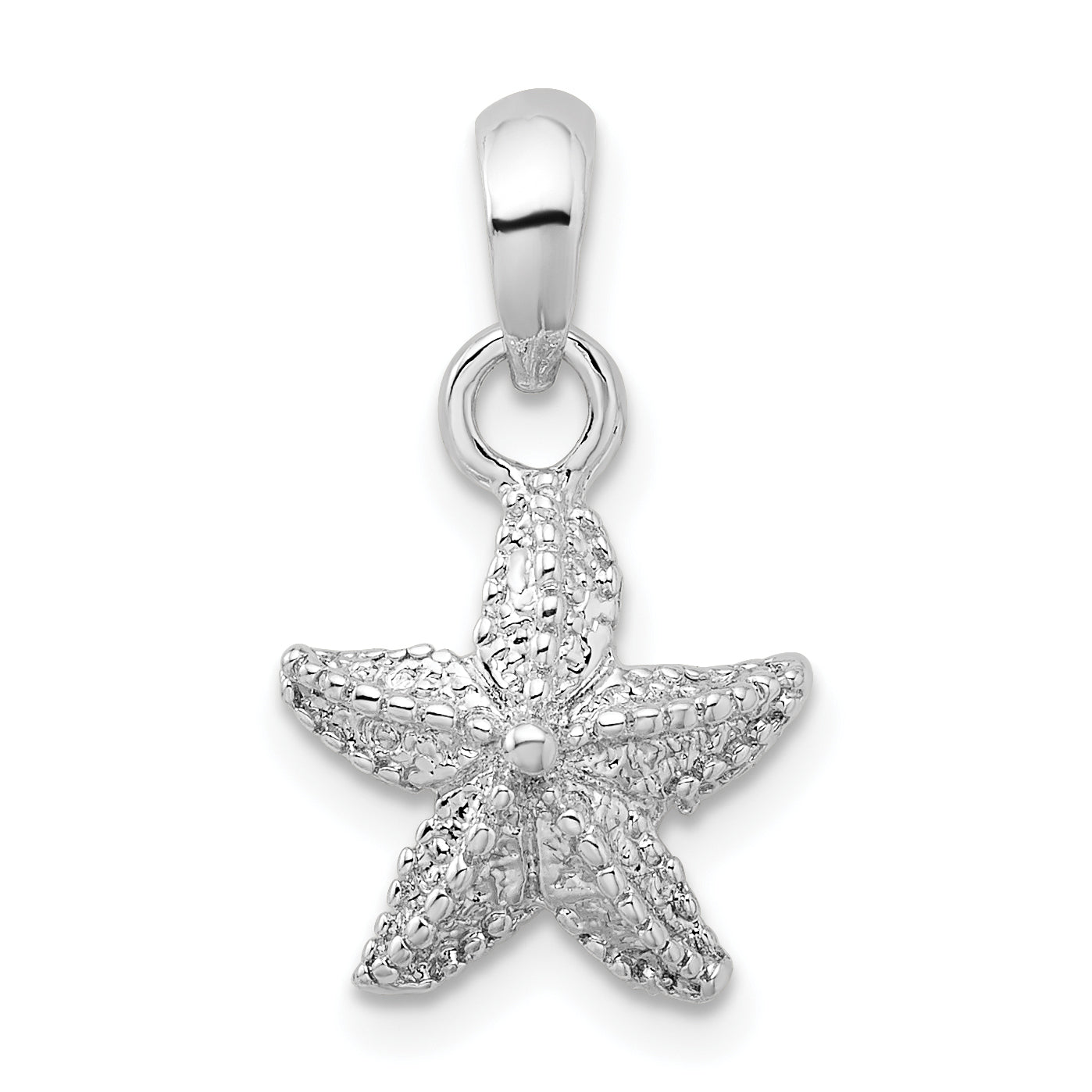 De-Ani Sterling Silver Rhodium-Plated Polished Starfish Pendant Main image