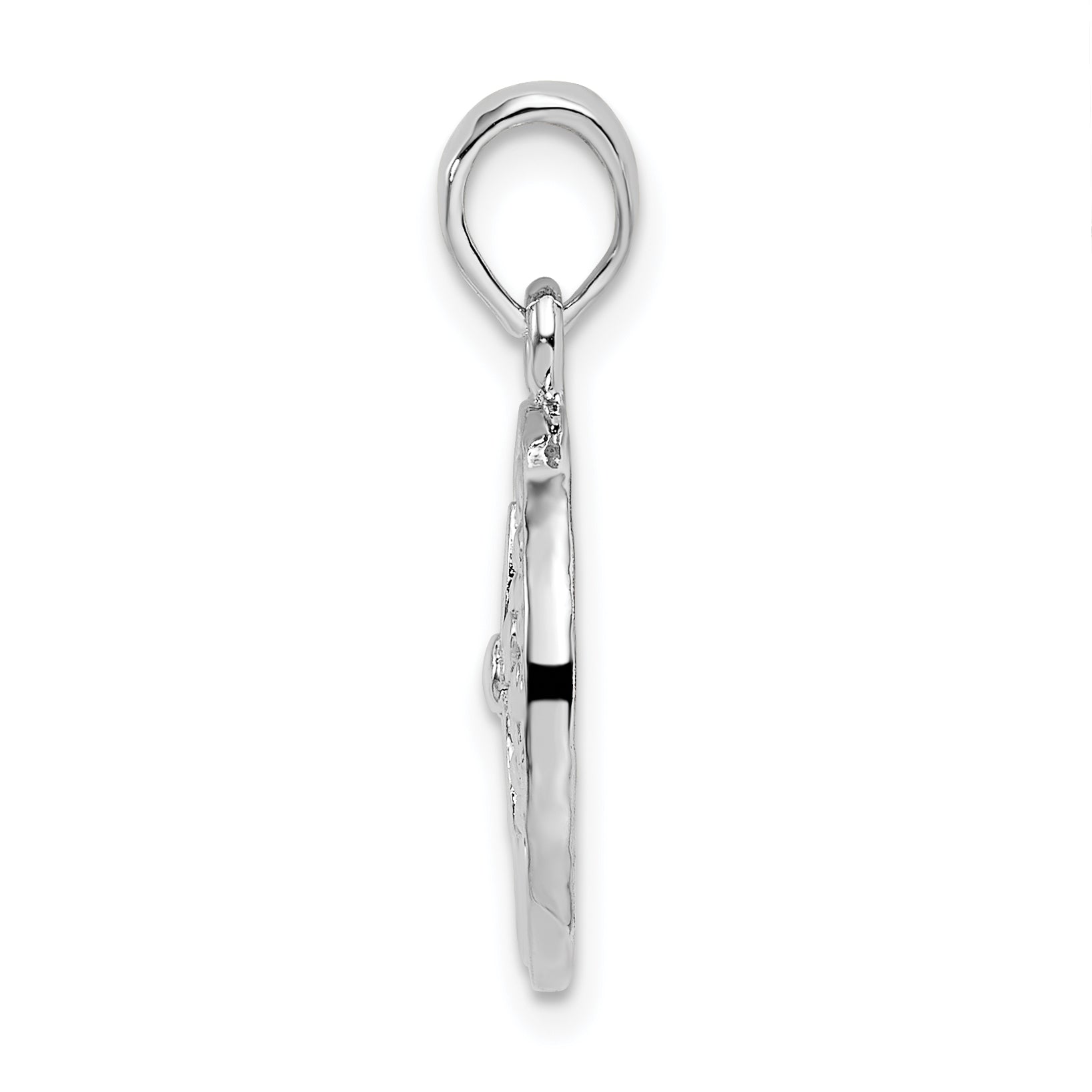 De-Ani Sterling Silver Rhodium-Plated Polished Sand Dollar Pendant Secondary image
