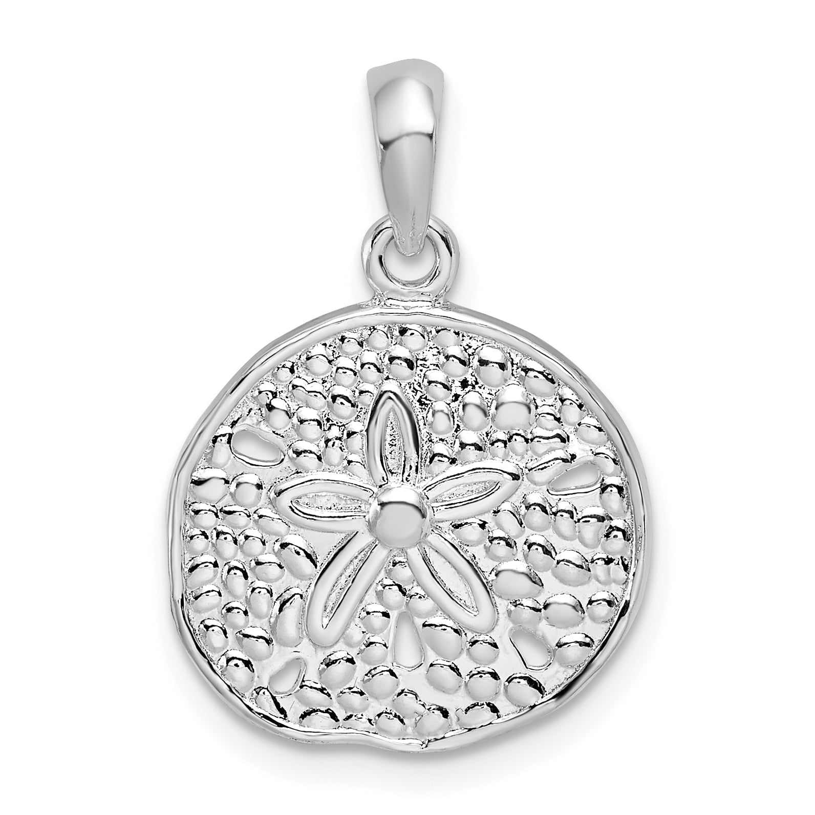 De-Ani Sterling Silver Rhodium-Plated Polished Sand Dollar Pendant Main image