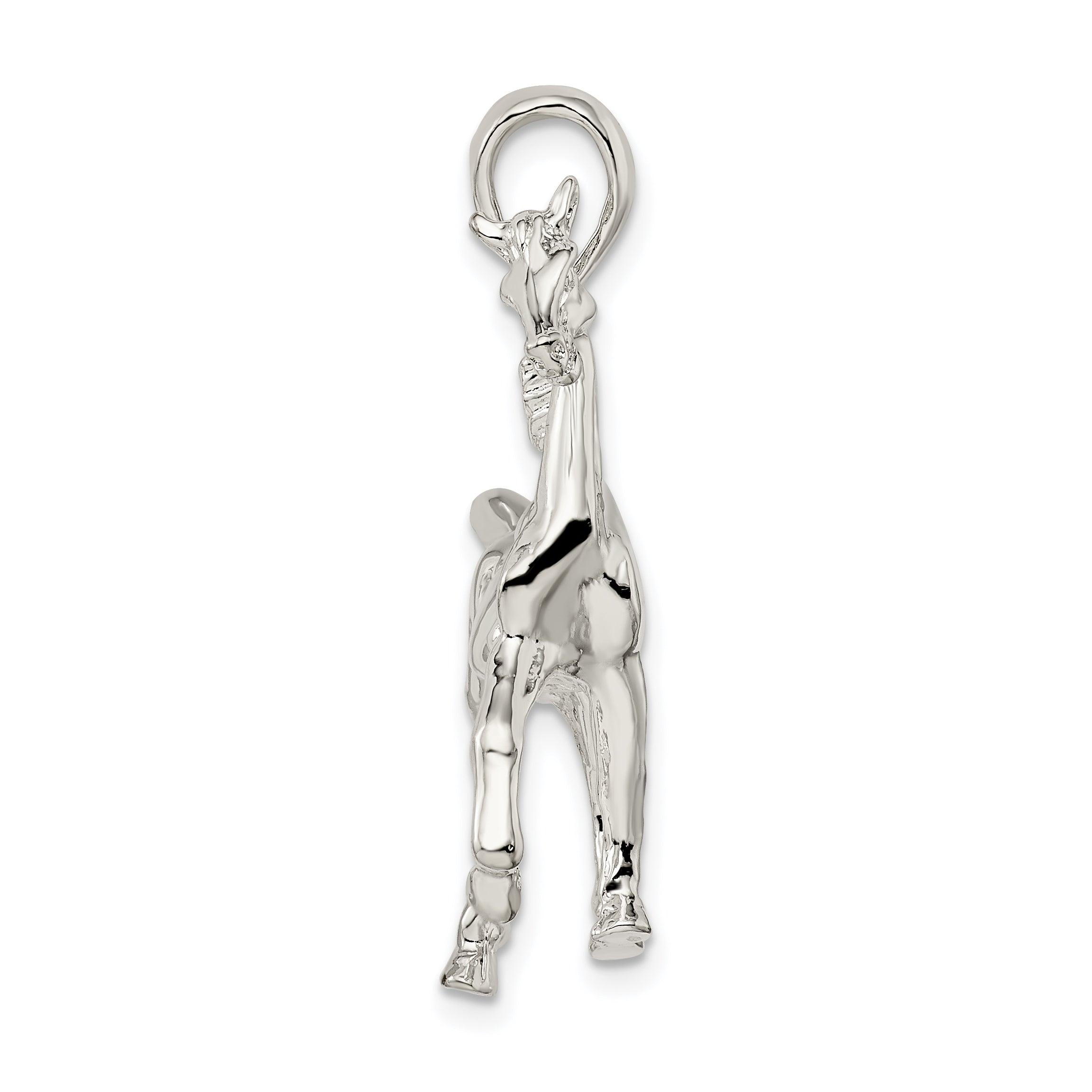 De-Ani Sterling Silver Rhodium-Plated Polished 3D Standing Horse Pendant Secondary image