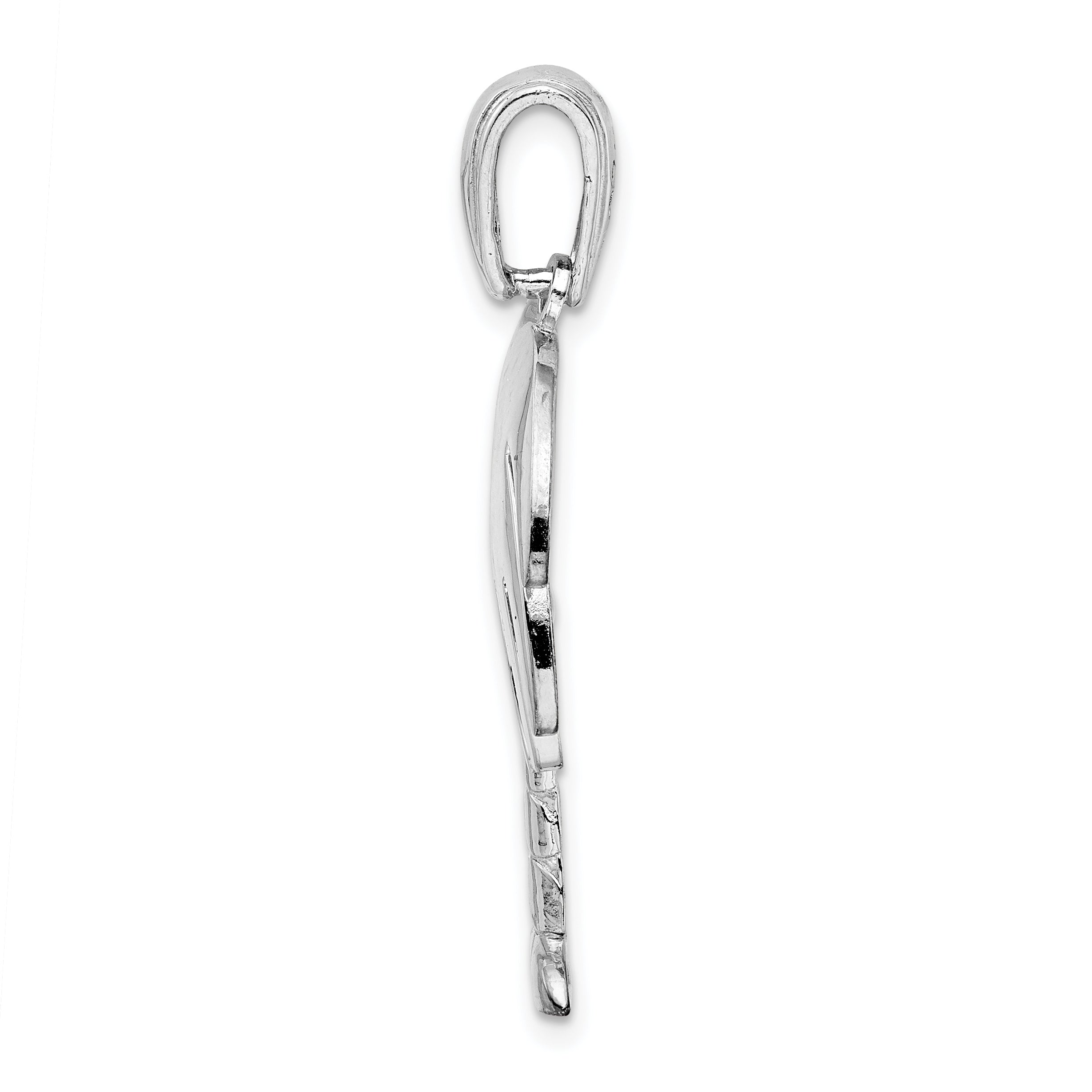 De-Ani Sterling Silver Rhodium-Plated Polished Charleston Palm Tree Pendant Secondary image