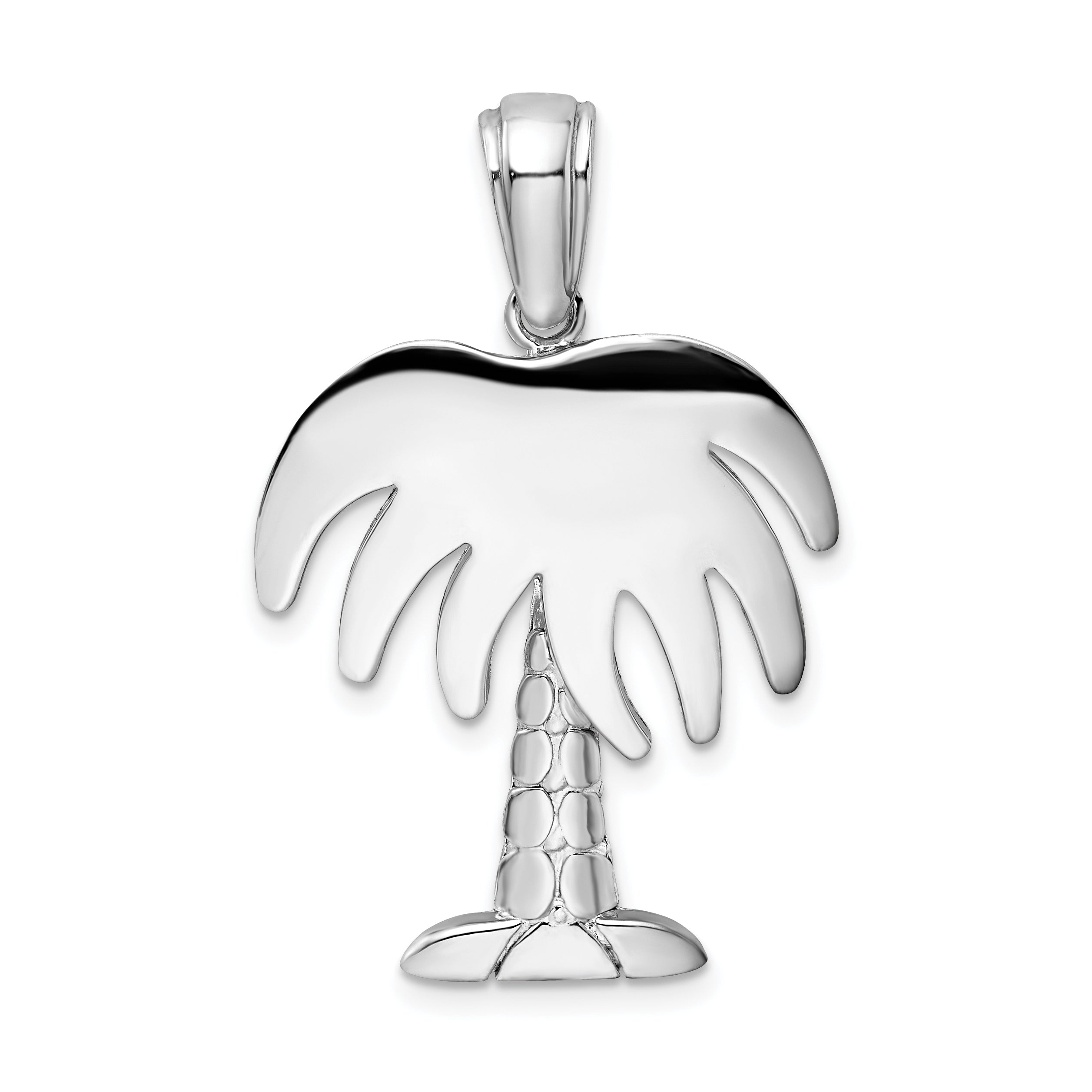 De-Ani Sterling Silver Rhodium-Plated Polished Charleston Palm Tree Pendant Main image