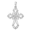 De-Ani Sterling Silver Rhodium-Plated Fancy Cut-Out Rounded Cross Pendant