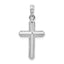 De-Ani Sterling Silver Rhodium-Plated Polished Striped Border Latin Cross Pendant