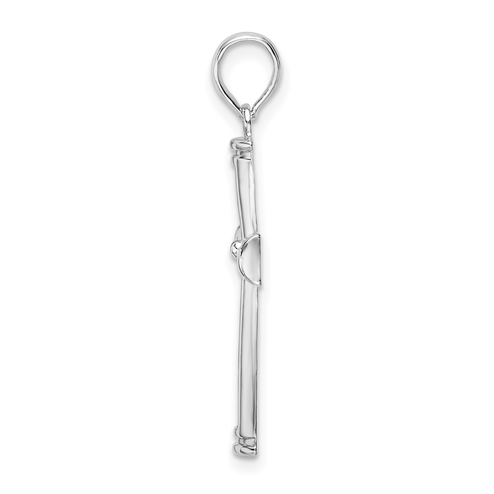 De-Ani Sterling Silver Rhodium-Plated Polished Tapered Center Cross Pendant Secondary image