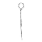 De-Ani Sterling Silver Rhodium-Plated Polished Heart Cross Pendant