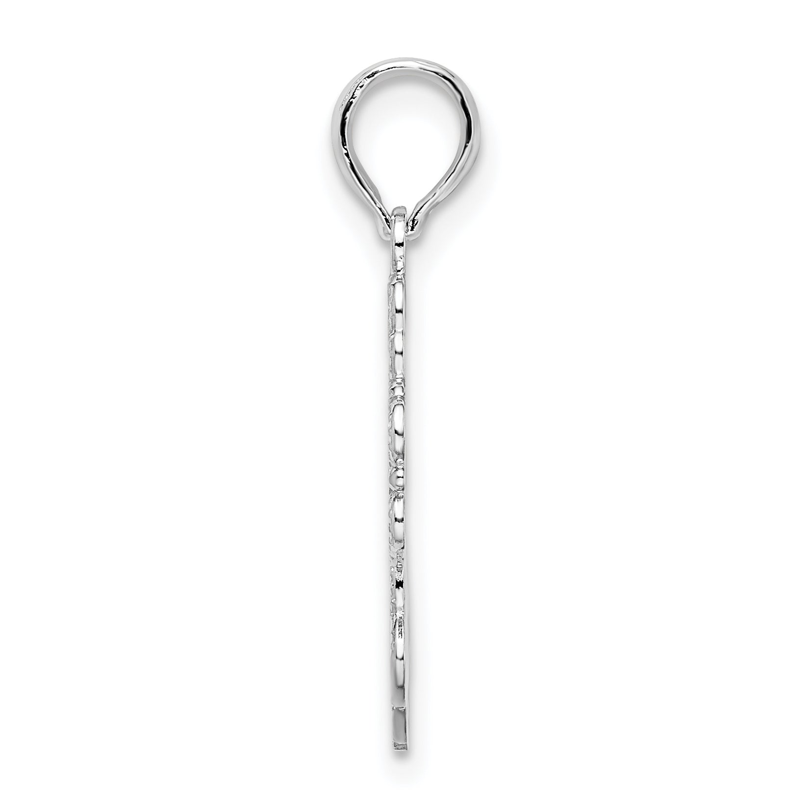 De-Ani Sterling Silver Rhodium-Plated Polished Fancy Lacy Cross Pendant Secondary image