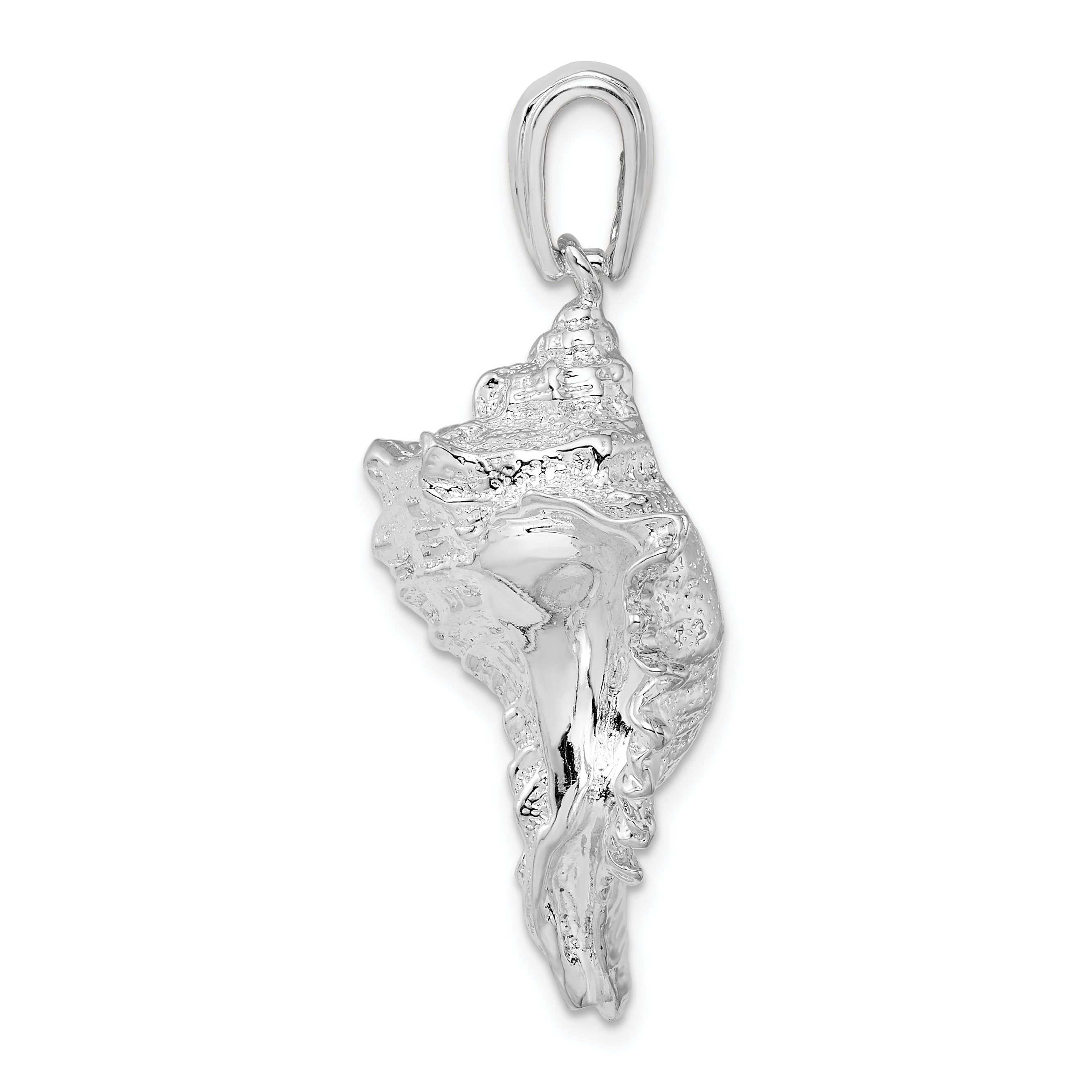 De-Ani Sterling Silver Rhodium-Plated Polished Conch Shell Pendant Secondary image