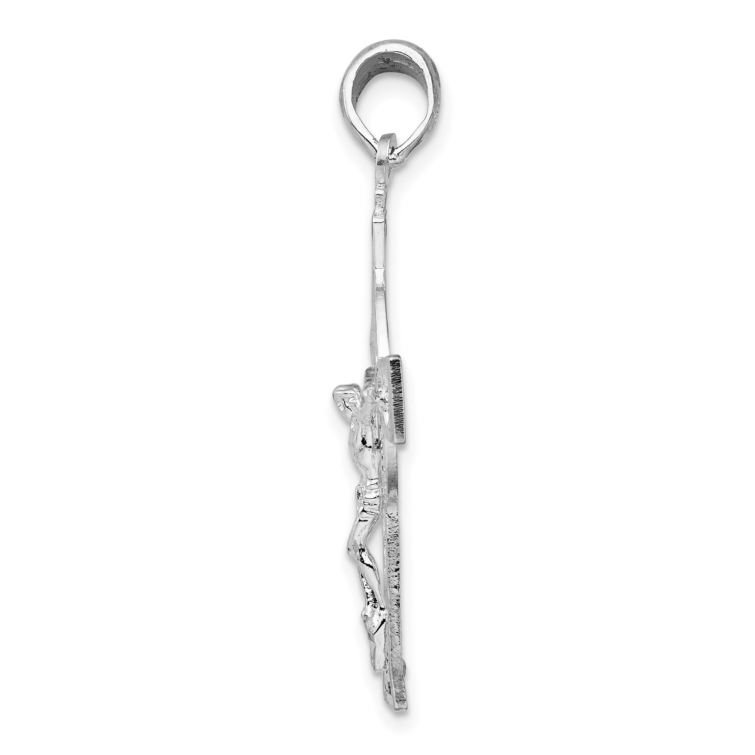 De-Ani Sterling Silver Rhodium-Plated Polished Cut-Out Celtic Crucifix Pendant Secondary image