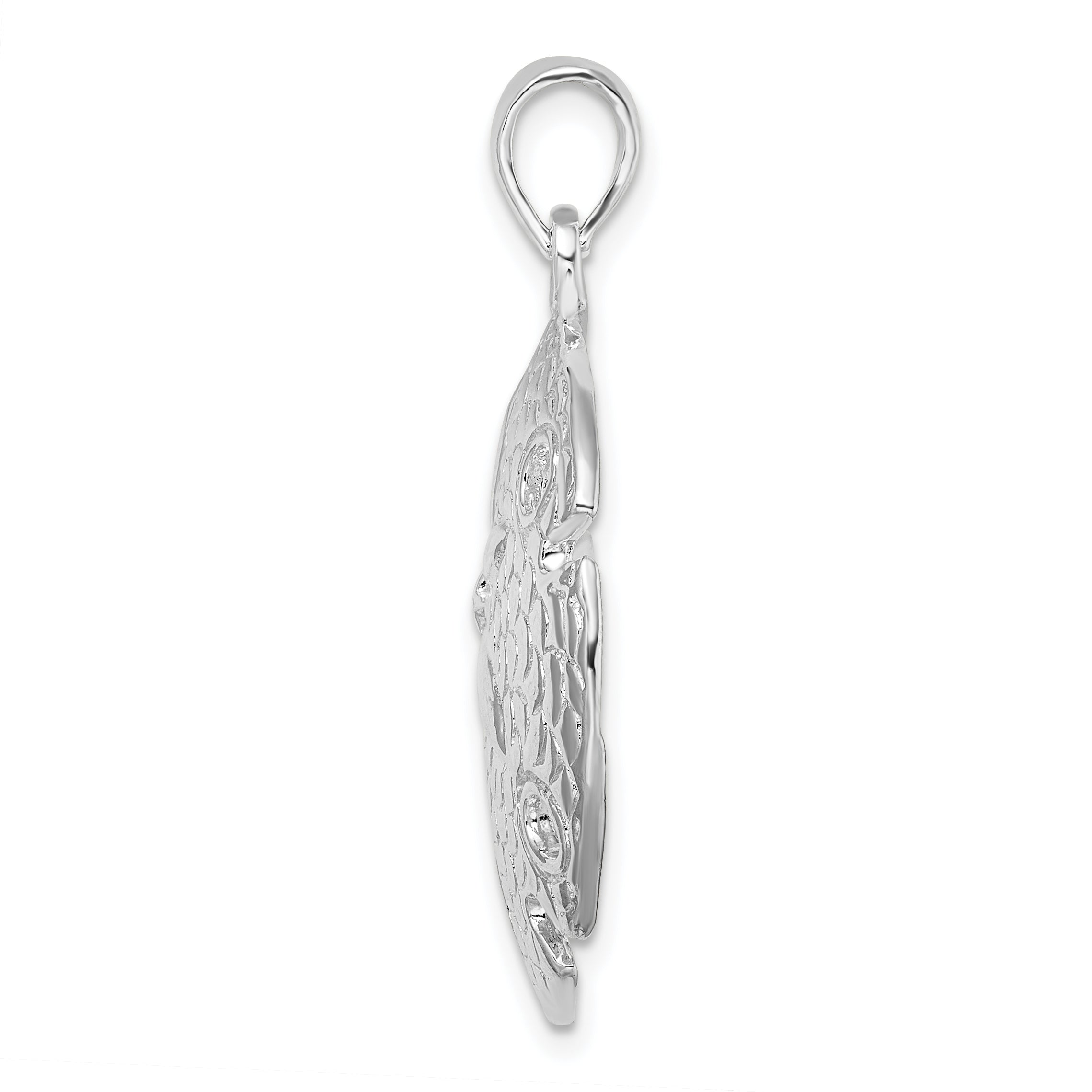 De-Ani Sterling Silver Rhodium-Plated Polished Large Sand Dollar Pendant Secondary image