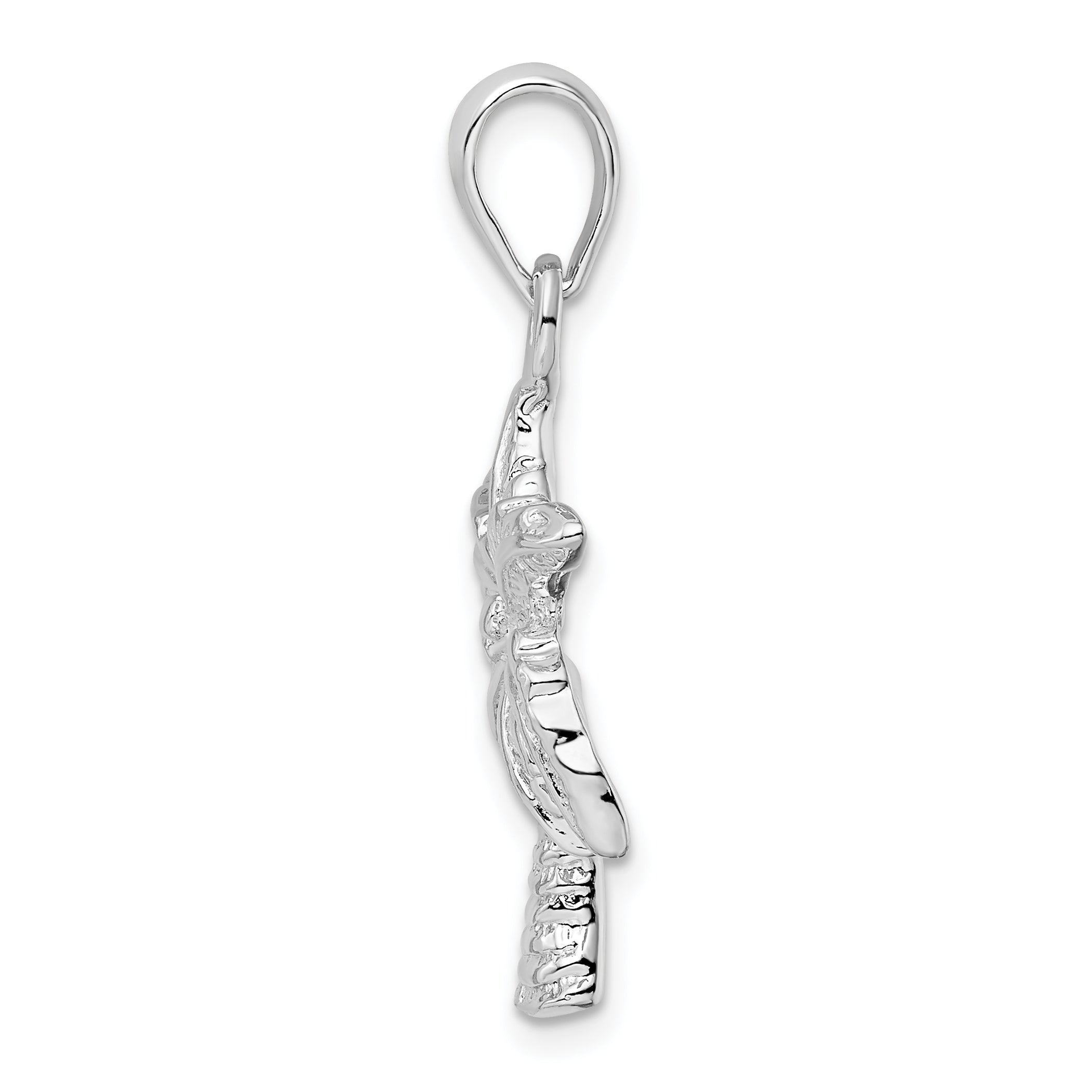 De-Ani Sterling Silver Rhodium-Plated Polished Palm Tree Pendant Secondary image