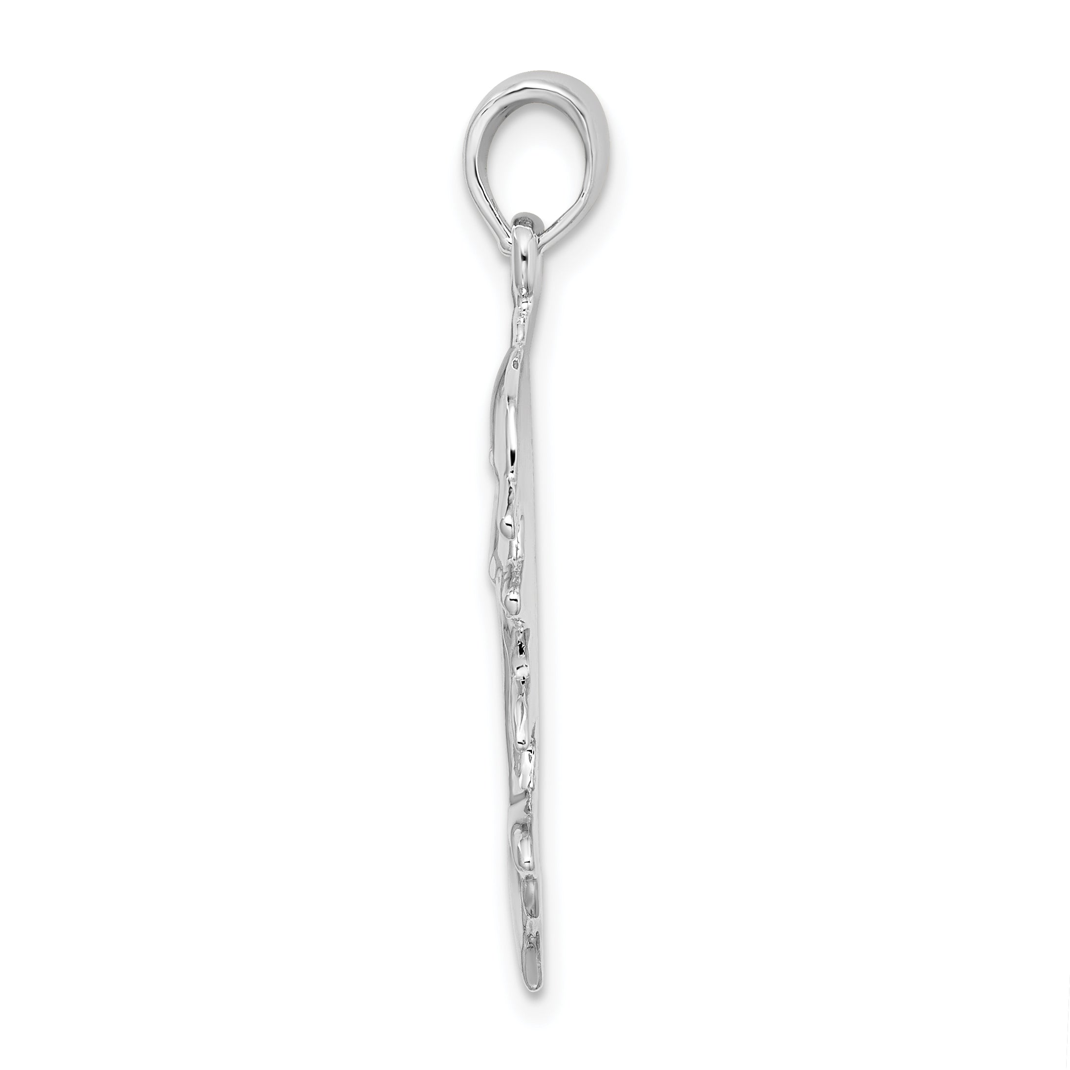 De-Ani Sterling Silver Rhodium-Plated Polished Double Dolphins Pendant Secondary image