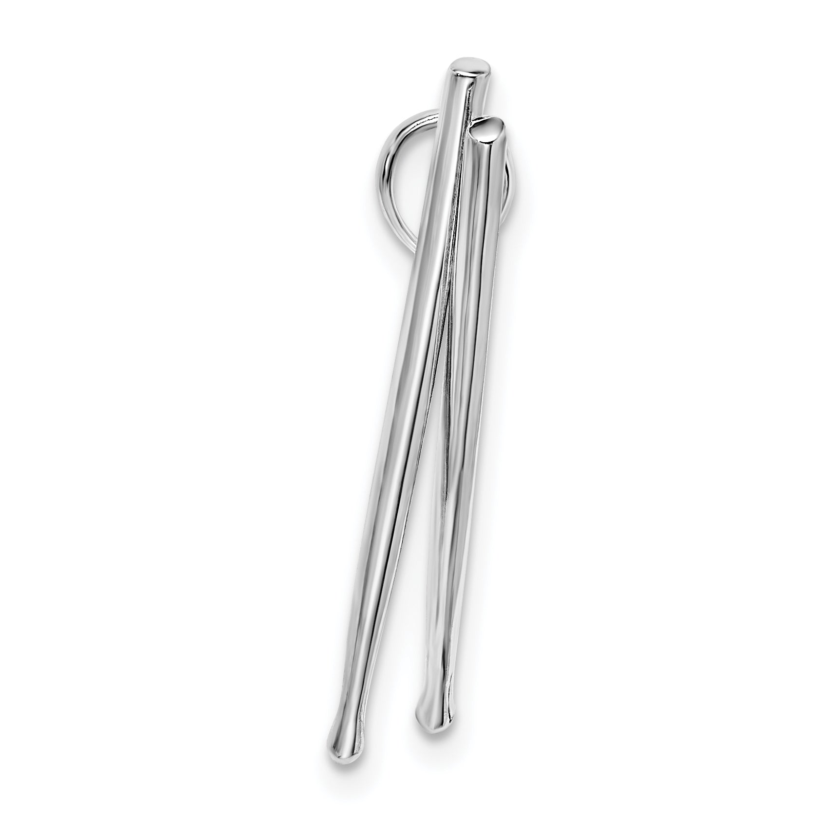 De-Ani Sterling Silver Rhodium-Plated Polished Moveable 3D Drumsticks Pendant Secondary image