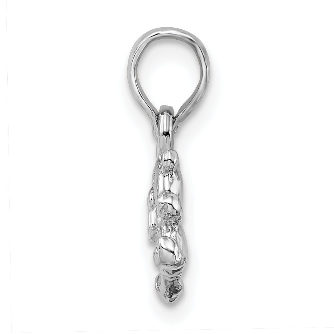 De-Ani Sterling Silver Rhodium-Plated Polished 3D Mini Bear Pendant Secondary image