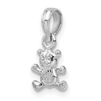 De-Ani Sterling Silver Rhodium-Plated Polished 3D Mini Bear Pendant