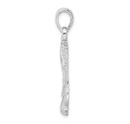 De-Ani Sterling Silver Rhodium-Plated Polished 3D Cowboy Boot with Spur Pendant