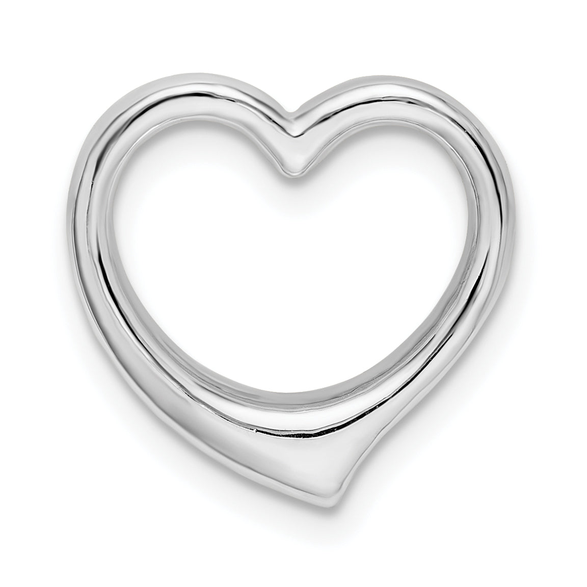 De-Ani Sterling Silver Rhodium-plated Polished 3D Solid Floating Heart Pendant Main image