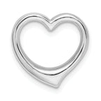 De-Ani Sterling Silver Rhodium-plated Polished 3D Solid Floating Heart Pendant
