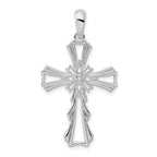 De-Ani Sterling Silver Rhodium-Plated Polished X-Center Cut-Out Cross Pendant