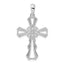De-Ani Sterling Silver Rhodium-Plated Polished X-Center Cut-Out Cross Pendant