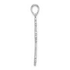 De-Ani Sterling Silver Rhodium-Plated Polished Filigree Fleur de Lis Cross Pendant