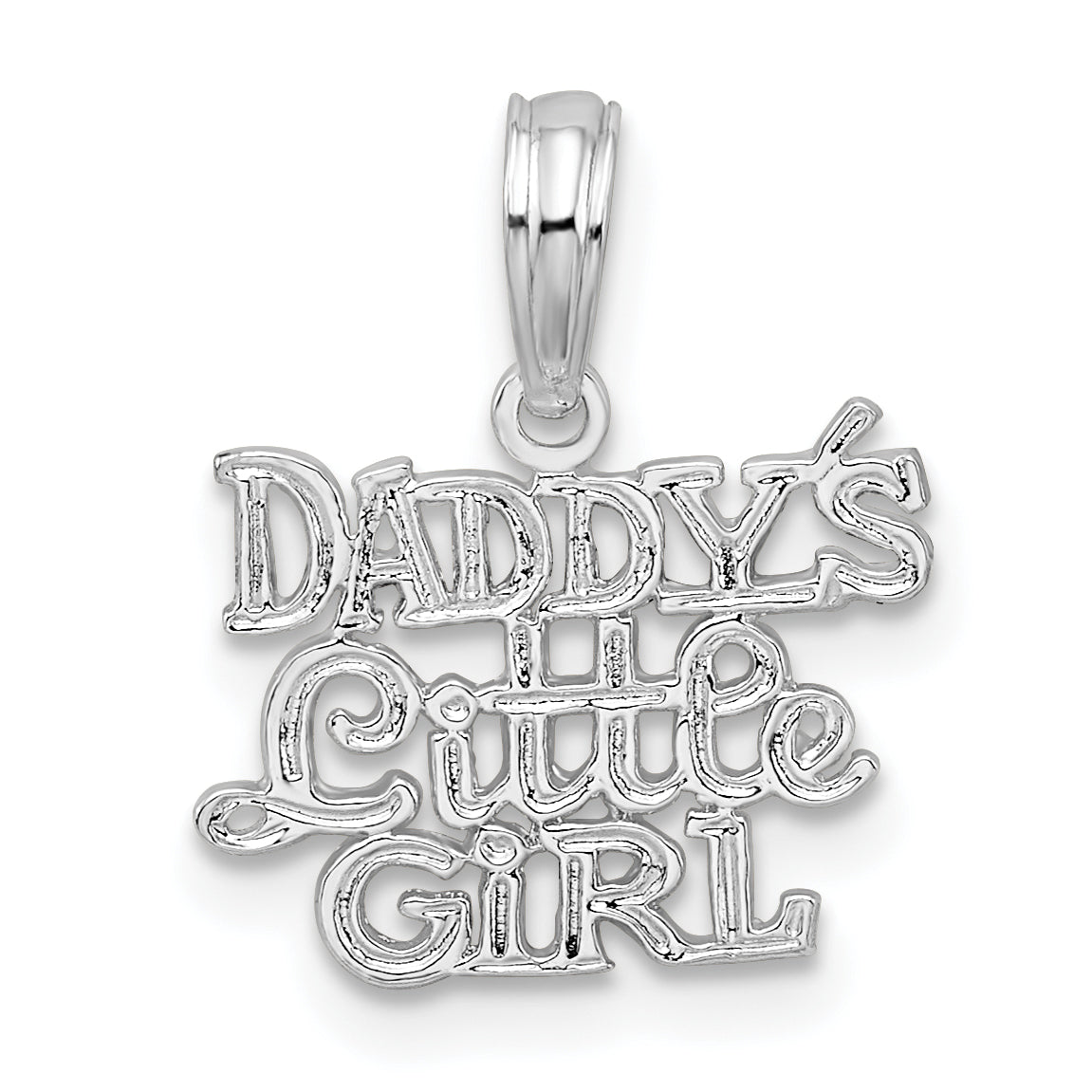 De-Ani Sterling Silver Rhodium-Plated Polished DADDYS LITTLE GIRL Pendant Main image