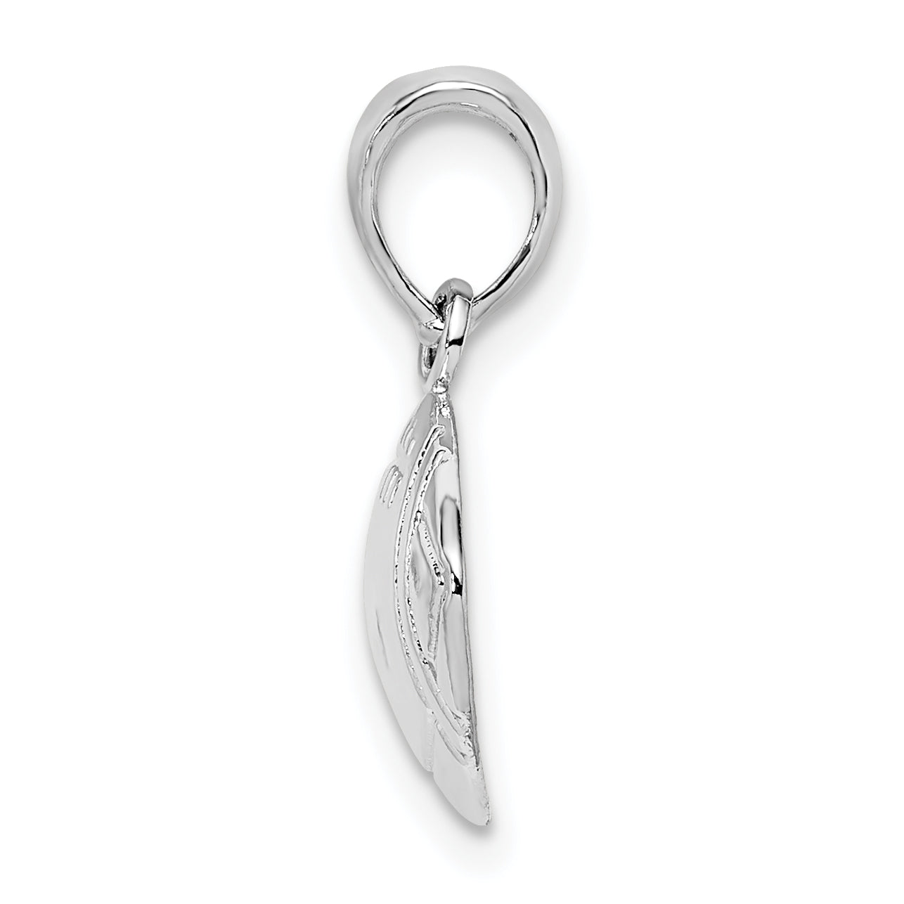 De-Ani Sterling Silver Rhodium-Plated Polished Football Pendant Secondary image