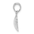 De-Ani Sterling Silver Rhodium-Plated Polished Football Pendant