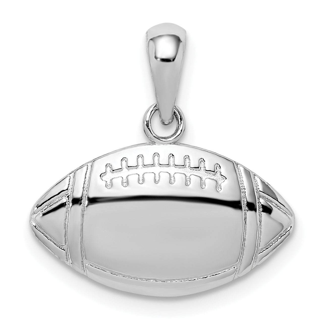 De-Ani Sterling Silver Rhodium-Plated Polished Football Pendant Main image