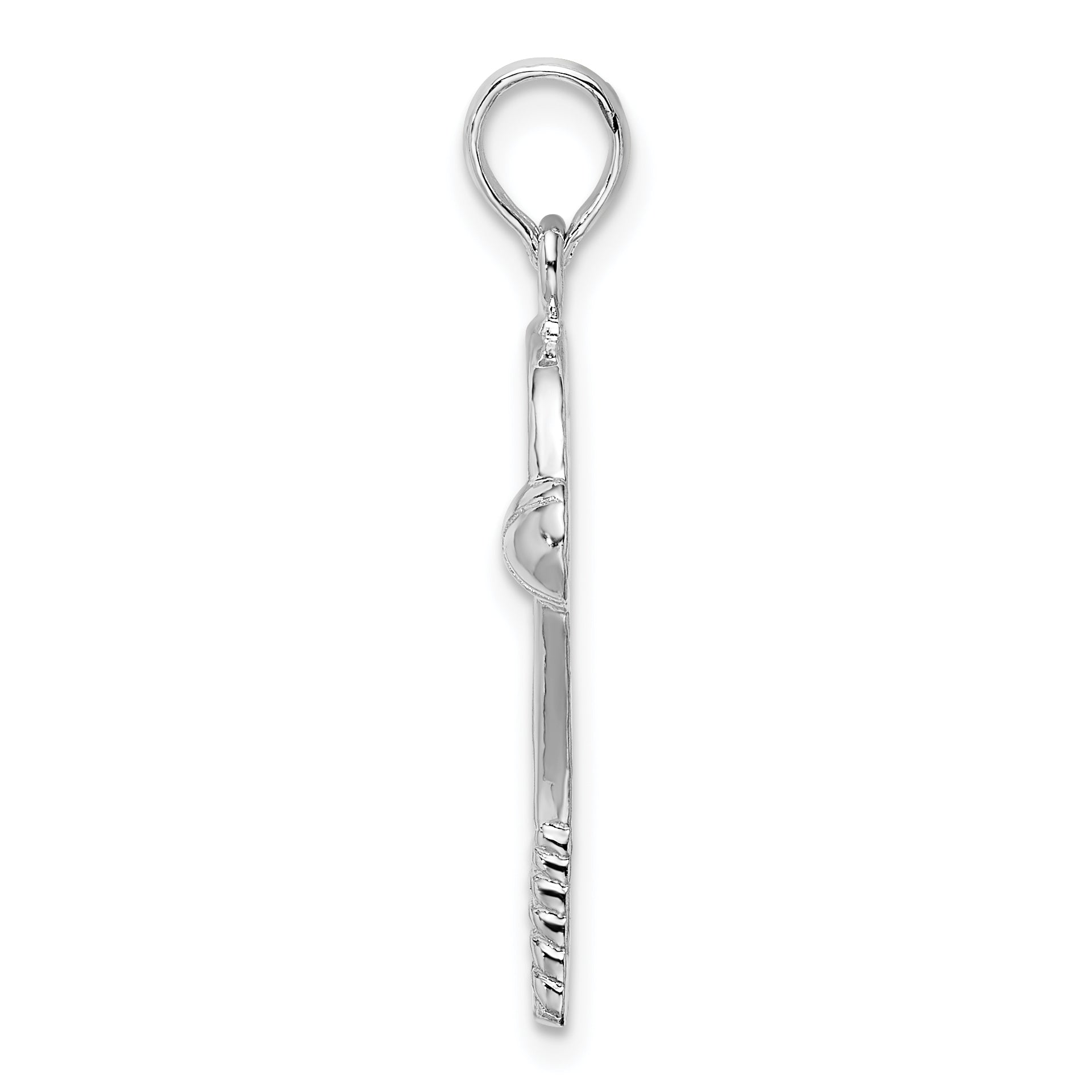 De-Ani Sterling Silver Rhodium-Plated Polished Tennis Racquet and Ball Pendant Secondary image