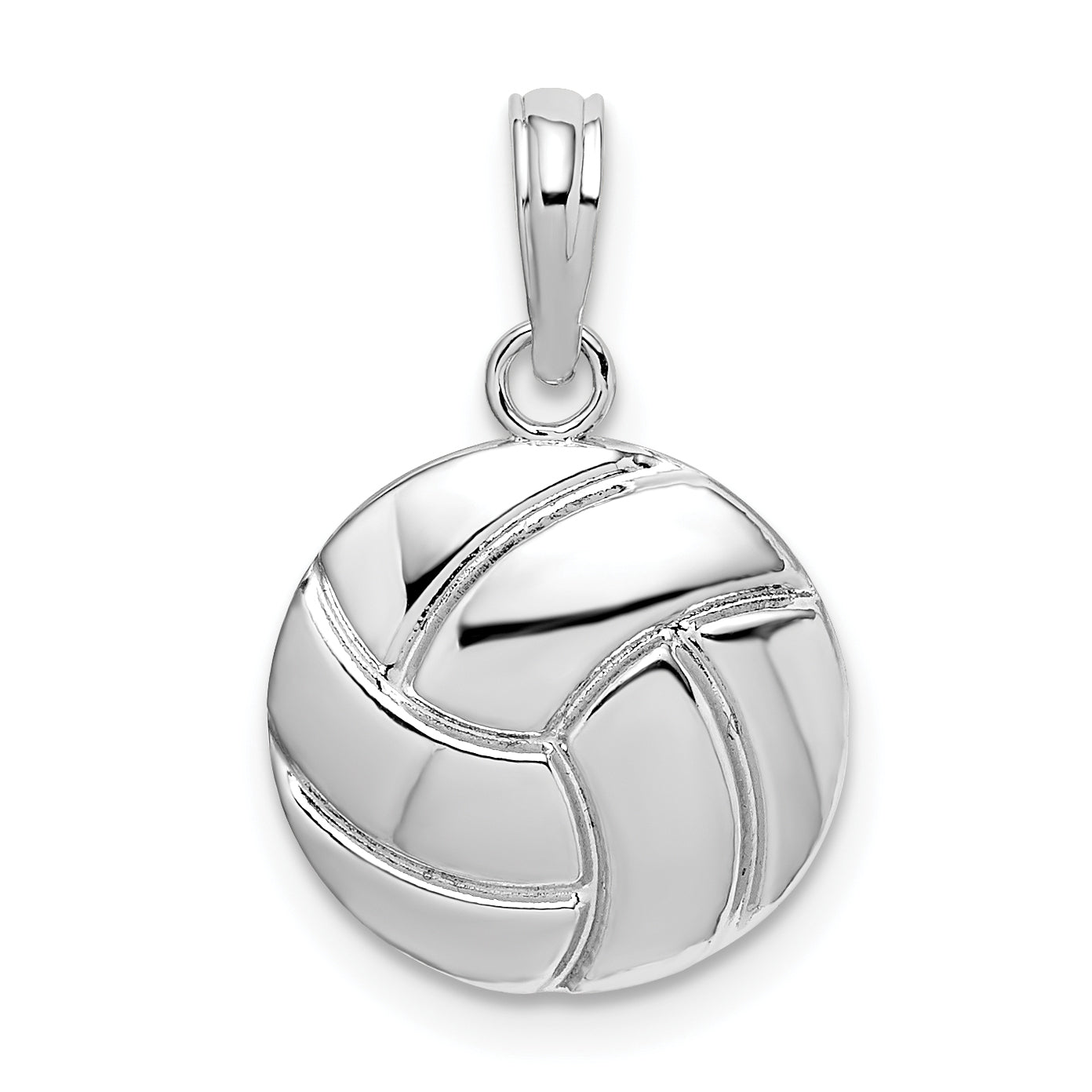 De-Ani Sterling Silver Rhodium-Plated Polished Volleyball Pendant Main image