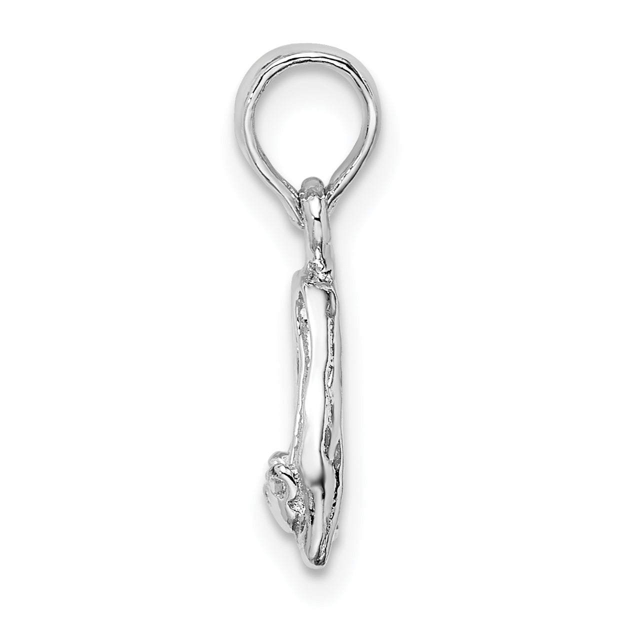 De-Ani Sterling Silver Rhodium-Plated Polished Ballet Slippers Pendant Secondary image