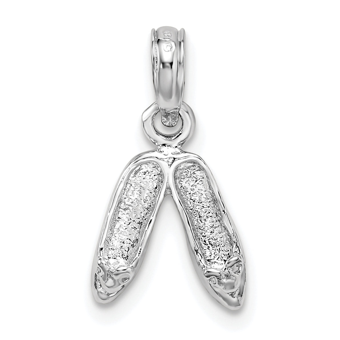 De-Ani Sterling Silver Rhodium-Plated Polished Ballet Slippers Pendant Main image