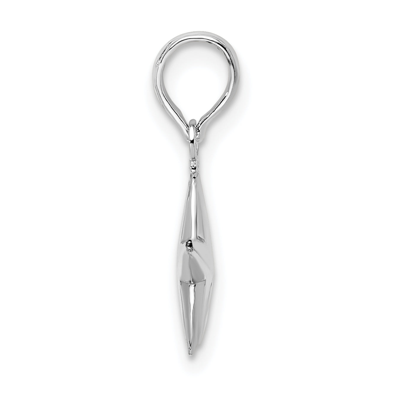 De-Ani Sterling Silver Rhodium-Plated Polished 3D Star Pendant