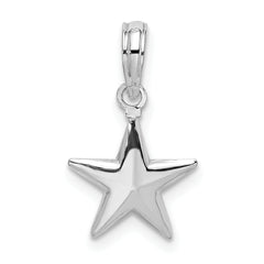 De-Ani Sterling Silver Rhodium-Plated Polished 3D Star Pendant