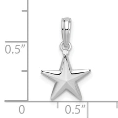 De-Ani Sterling Silver Rhodium-Plated Polished 3D Star Pendant