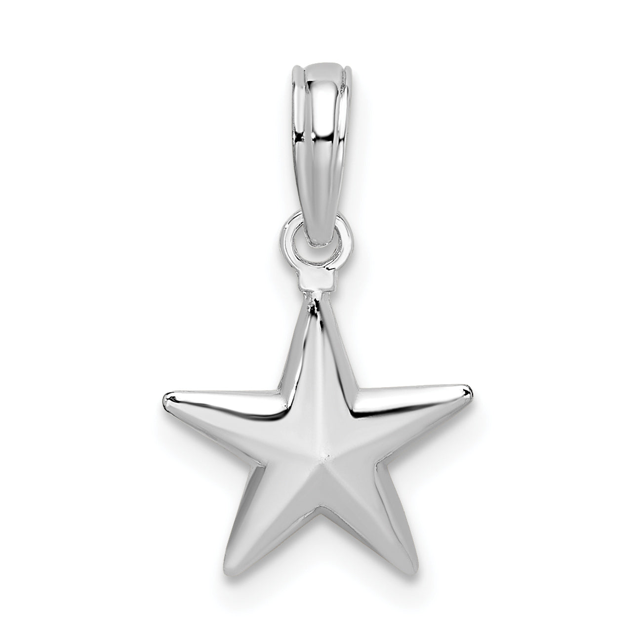 De-Ani Sterling Silver Rhodium-Plated Polished 3D Star Pendant Main image