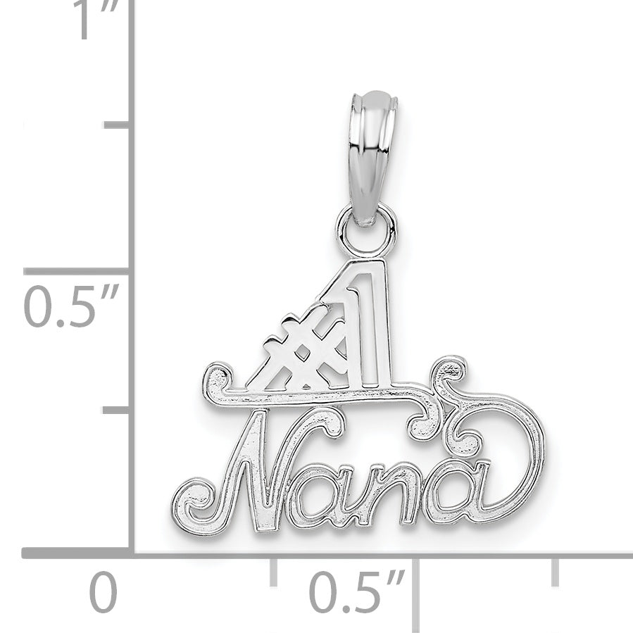 De-Ani Sterling Silver Rhodium-plated Polished #1 NANA Pendant