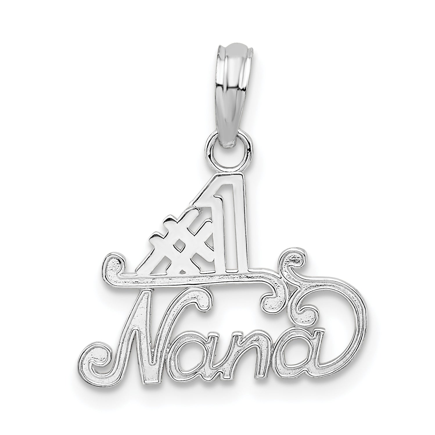 De-Ani Sterling Silver Rhodium-plated Polished #1 NANA Pendant Main image