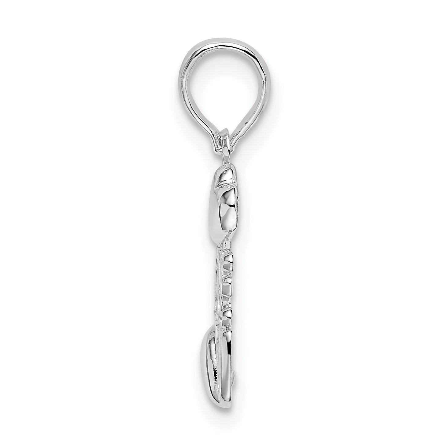 De-Ani Sterling Silver Rhodium-plated Polished I LOVE YOU with Hearts Pendant Secondary image