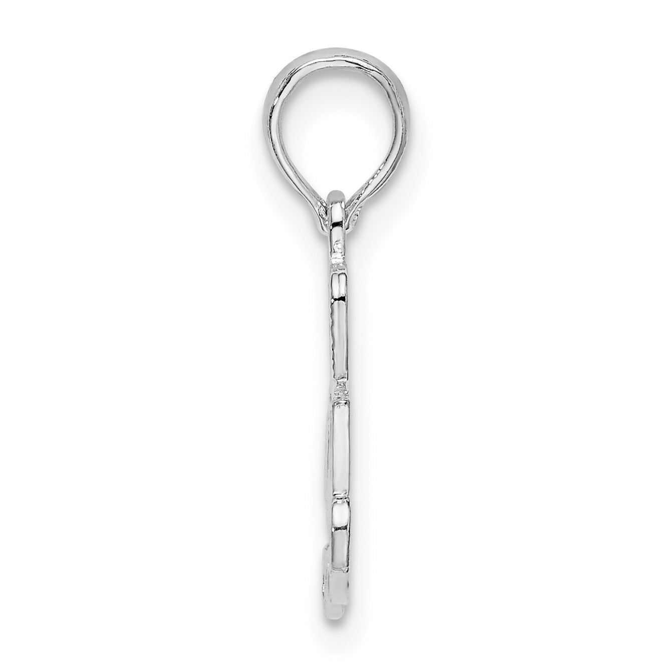De-Ani Sterling Silver Rhodium-plated Polished I HEART YOU Script Pendant Secondary image