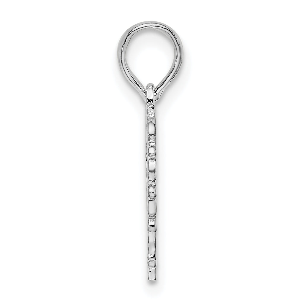 De-Ani Sterling Silver Rhodium-plated Polished Lacey Edge Open Heart Pendant