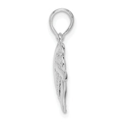 De-Ani Sterling Silver Rhodium-plated Polished Wrap Design Heart Pendant