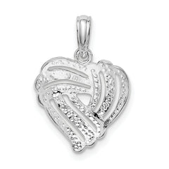 De-Ani Sterling Silver Rhodium-plated Polished Wrap Design Heart Pendant