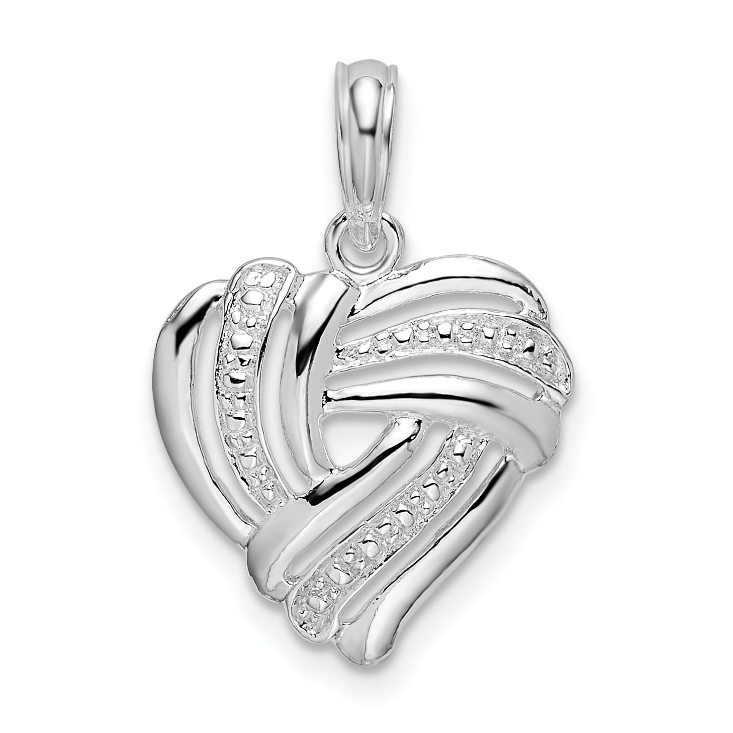 De-Ani Sterling Silver Rhodium-plated Polished Wrap Design Heart Pendant Main image