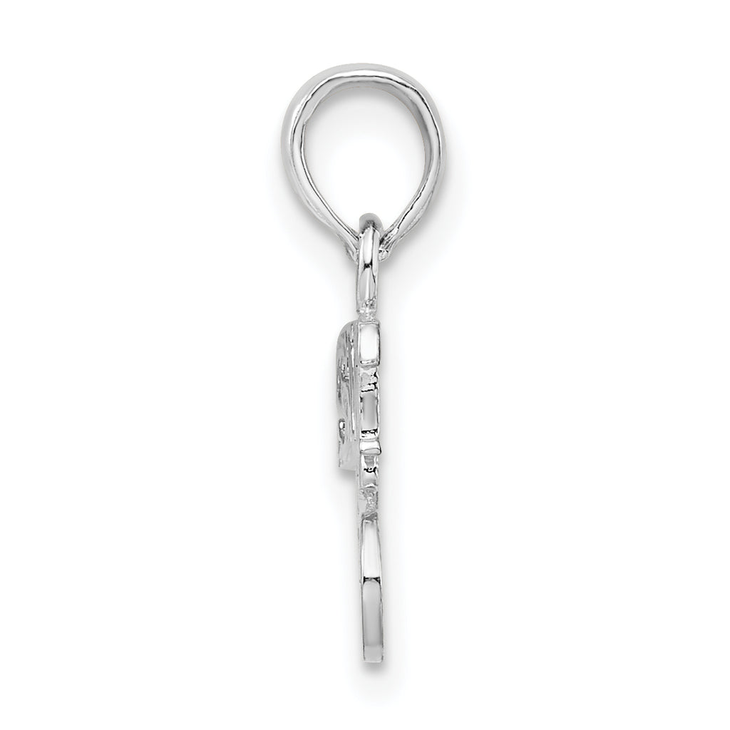 De-Ani Sterling Silver Rhodium-plated Polished SWEET 16 Pendant