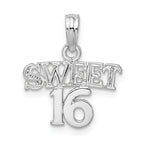 De-Ani Sterling Silver Rhodium-plated Polished SWEET 16 Pendant