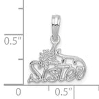 De-Ani Sterling Silver Rhodium-Plated Polished #1 SISTER Pendant