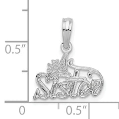 De-Ani Sterling Silver Rhodium-Plated Polished #1 SISTER Pendant