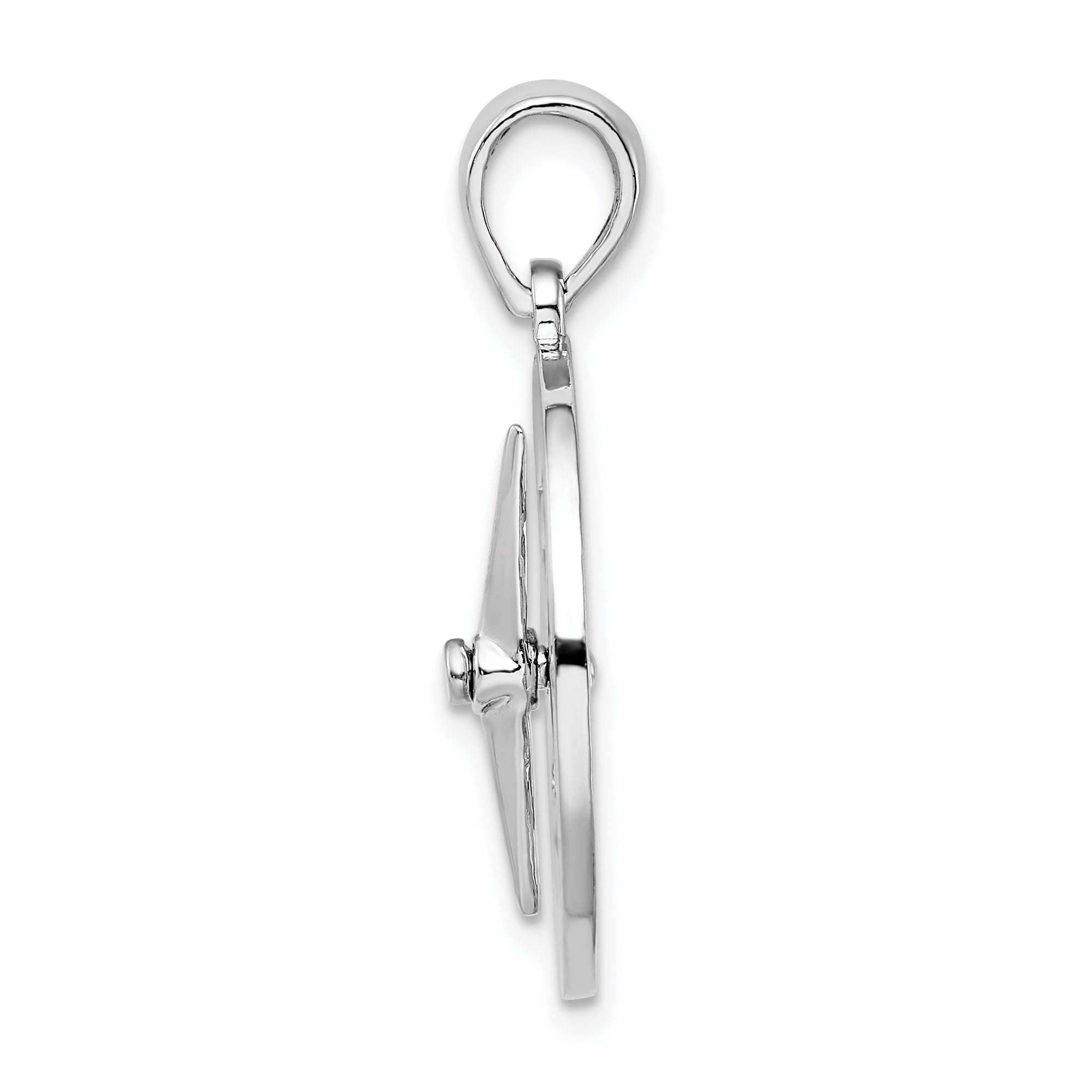 De-Ani Sterling Silver Rhodium-Plated Moveable Needle Compass Pendant Secondary image